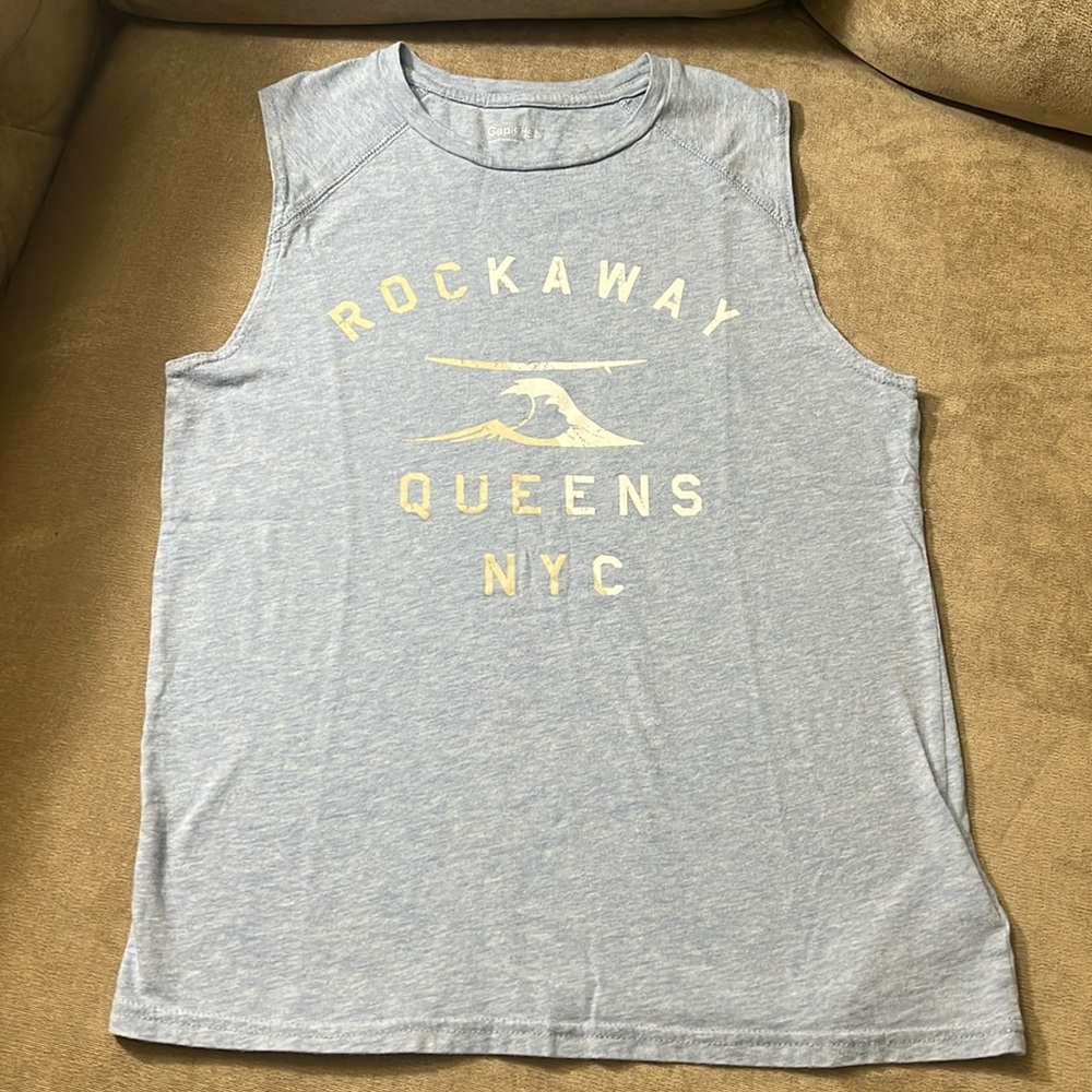 Gap light blue Rockaway Queens NYC tank top Size L (10)